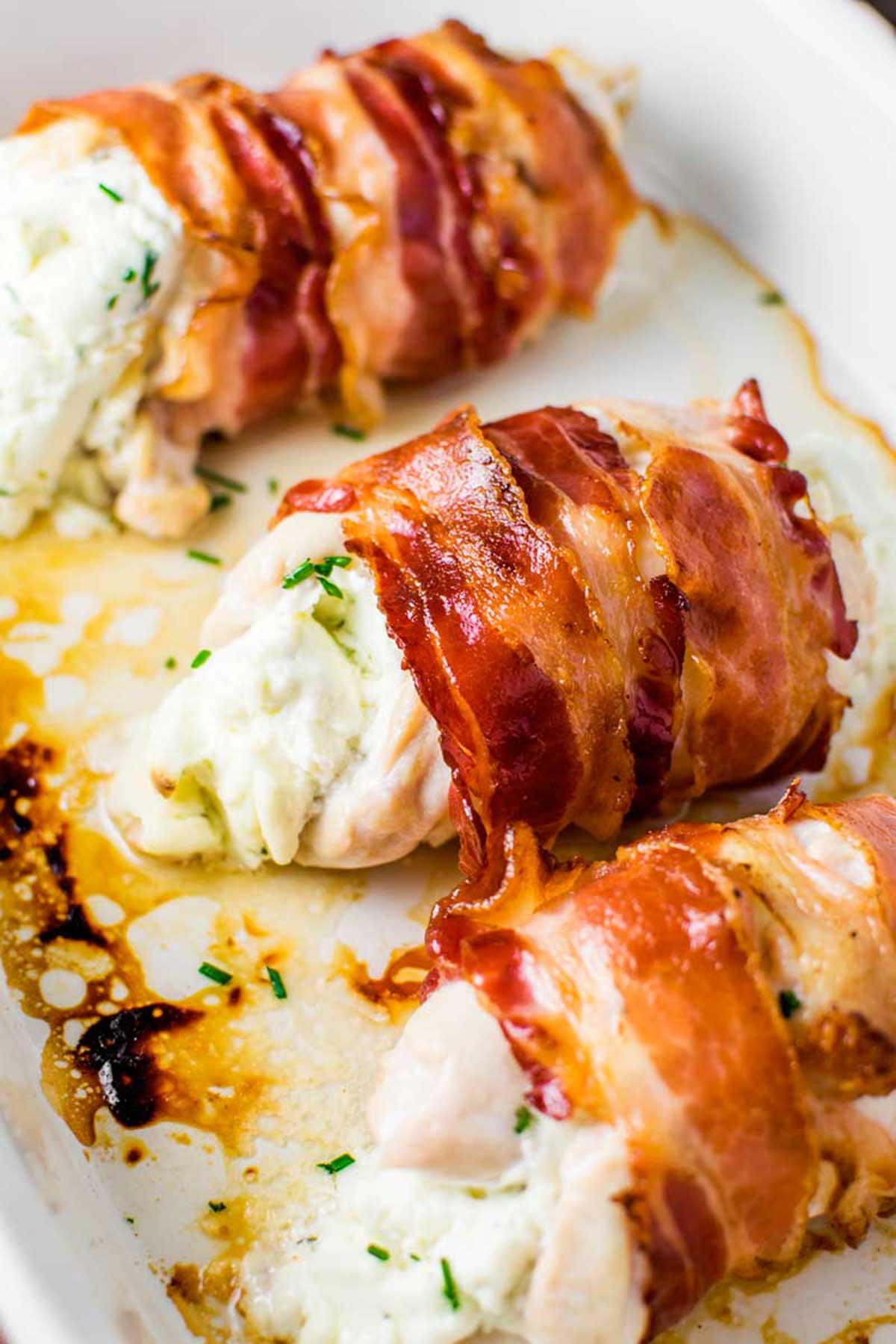 Bacon-Wrapped Cream Cheese Stuffed Chicken