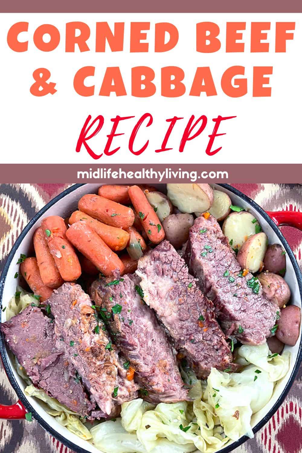 Corned beef and cabbage recipe Pinterest image