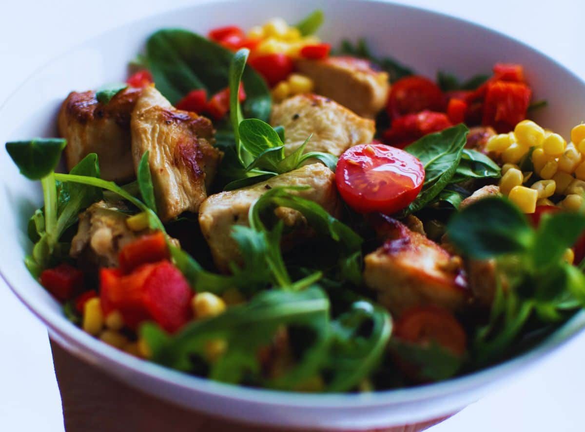 Marinated Grilled Chicken Salad with Roasted Peppers - Chef’s Pencil