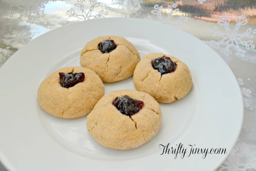 Peanut Butter and Jelly Thumbprint Cookies