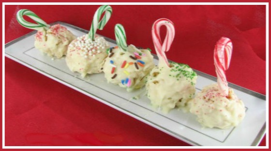 Peppermint Rice Krispie Ball Cookies