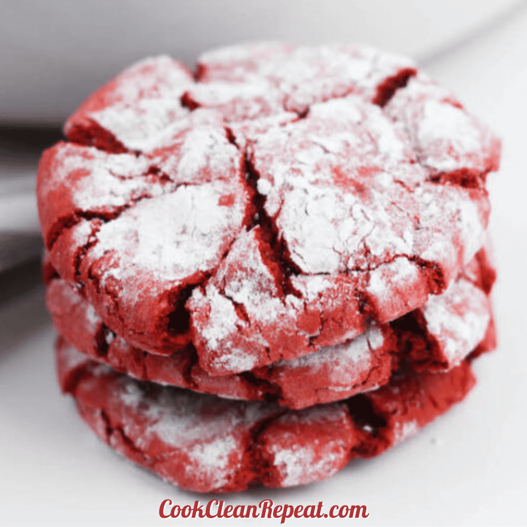 Red Velvet Crinkles Cookies