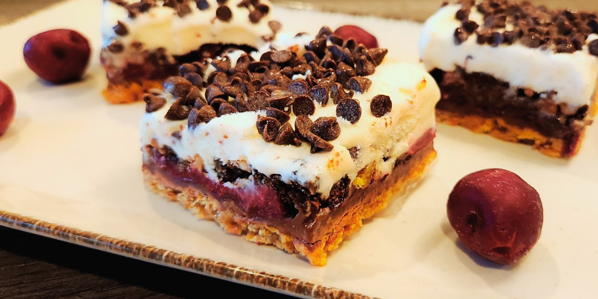 Chocolate Cherry Ice Cream Crunch Bars - Two Sisters Mix It Up